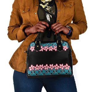 African Adenium Multiflorum Flowers Shoulder Handbag with Kente Style