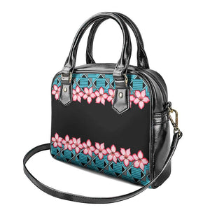 African Adenium Multiflorum Flowers Shoulder Handbag with Kente Style