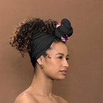 African Adenium Multiflorum Flowers Simple Headwrap Kente Style