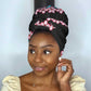 African Adenium Multiflorum Flowers Simple Headwrap Kente Style