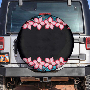 African Adenium Multiflorum Flowers Spare Tire Cover with Kente Style