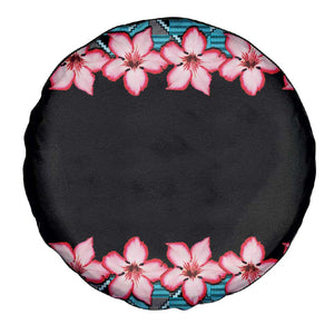 African Adenium Multiflorum Flowers Spare Tire Cover with Kente Style