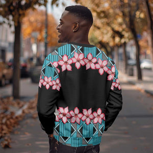 African Adenium Multiflorum Flowers Sweatshirt with Kente Style