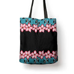 African Adenium Multiflorum Flowers Tote Bag with Kente Style