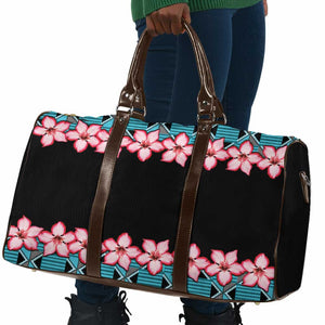 African Adenium Multiflorum Flowers Travel Bag with Kente Style
