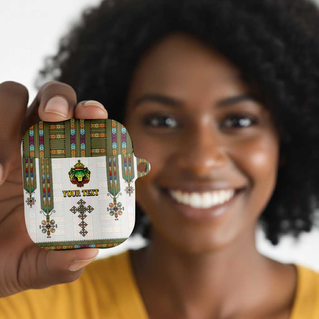 Personalized Ethiopia Lion Of Judah AirPods Case Tibeb Style