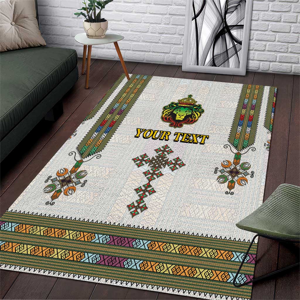 Personalized Ethiopia Lion Of Judah Area Rug Tibeb Style