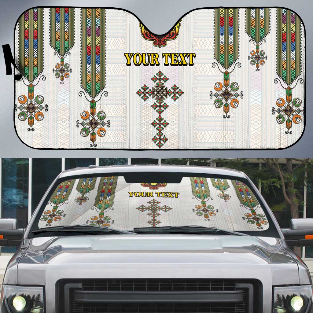 Personalized Ethiopia Lion Of Judah Auto Sun Shade Tibeb Style