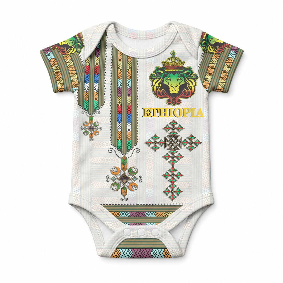 Personalized Ethiopia Lion Of Judah Baby Onesie Tibeb Style