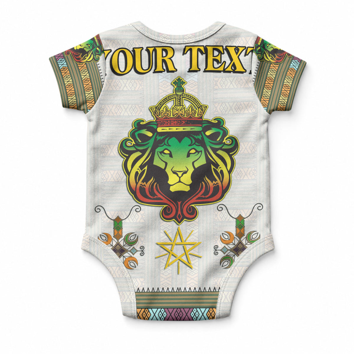 Personalized Ethiopia Lion Of Judah Baby Onesie Tibeb Style