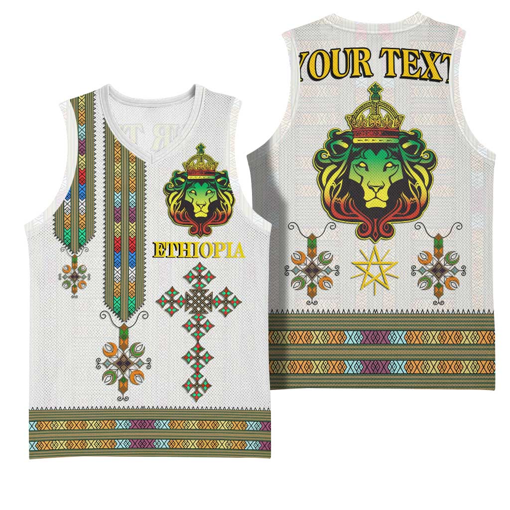 Personalized Ethiopia Lion Of Judah Basketball Jersey Tibeb Style LT9