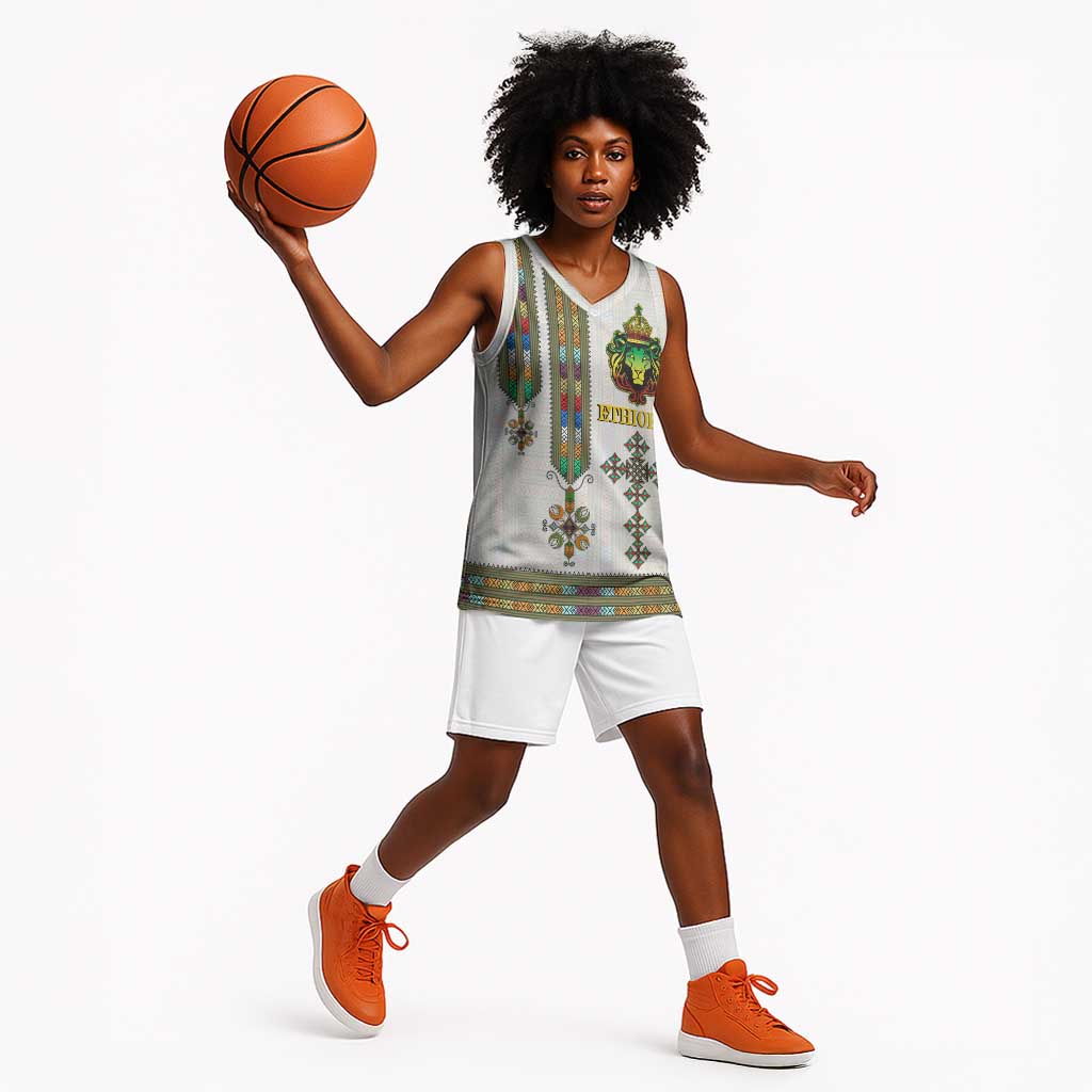 Personalized Ethiopia Lion Of Judah Basketball Jersey Tibeb Style LT9
