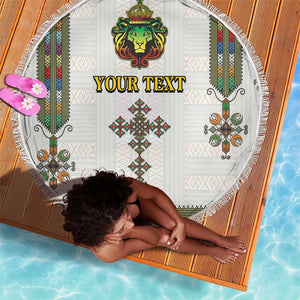 Personalized Ethiopia Lion Of Judah Beach Blanket Tibeb Style