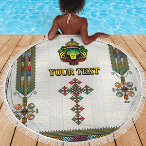 Personalized Ethiopia Lion Of Judah Beach Blanket Tibeb Style