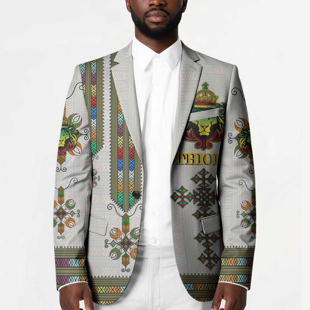 Personalized Ethiopia Lion Of Judah Blazer Tibeb Style