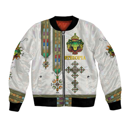 Personalized Ethiopia Lion Of Judah Bomber Jacket Tibeb Style