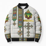 Personalized Ethiopia Lion Of Judah Bomber Puffer Jacket Tibeb Style