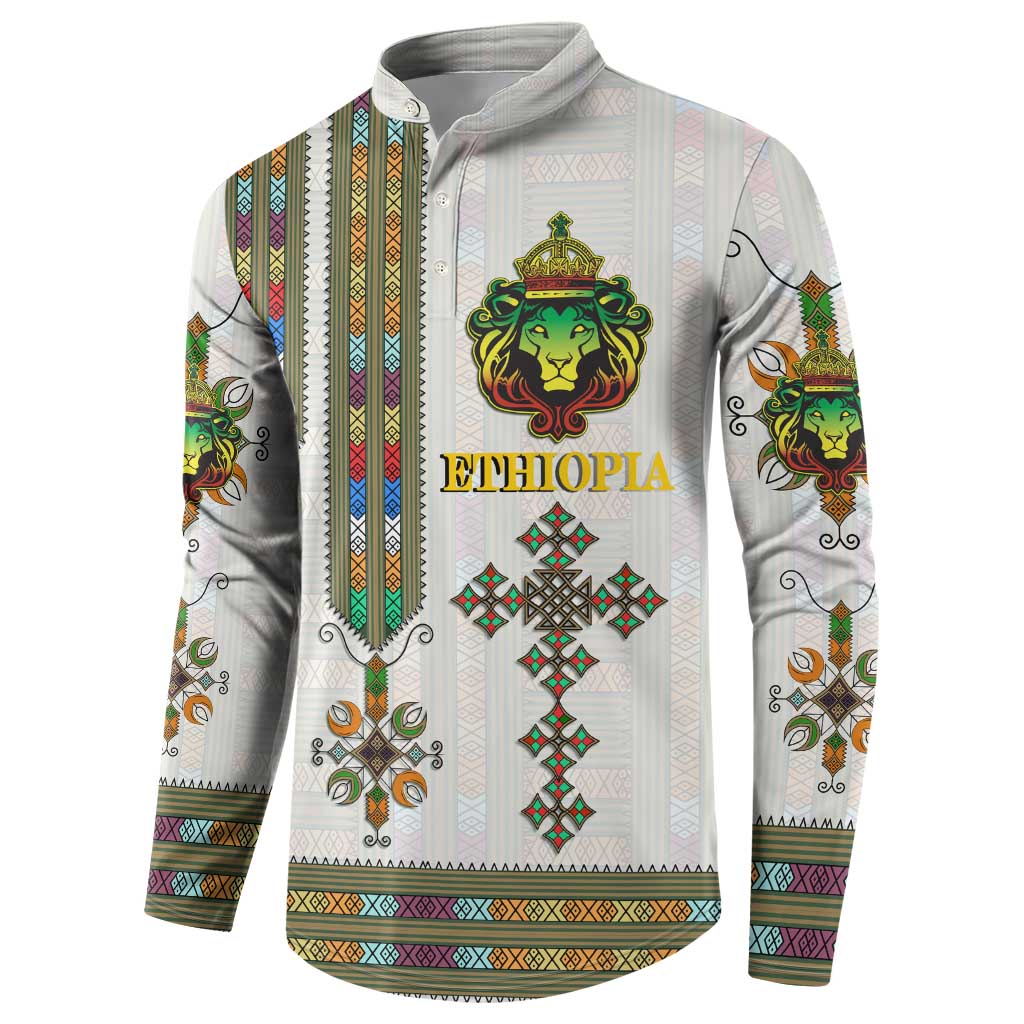 Personalized Ethiopia Lion Of Judah Button Sweatshirt Tibeb Style