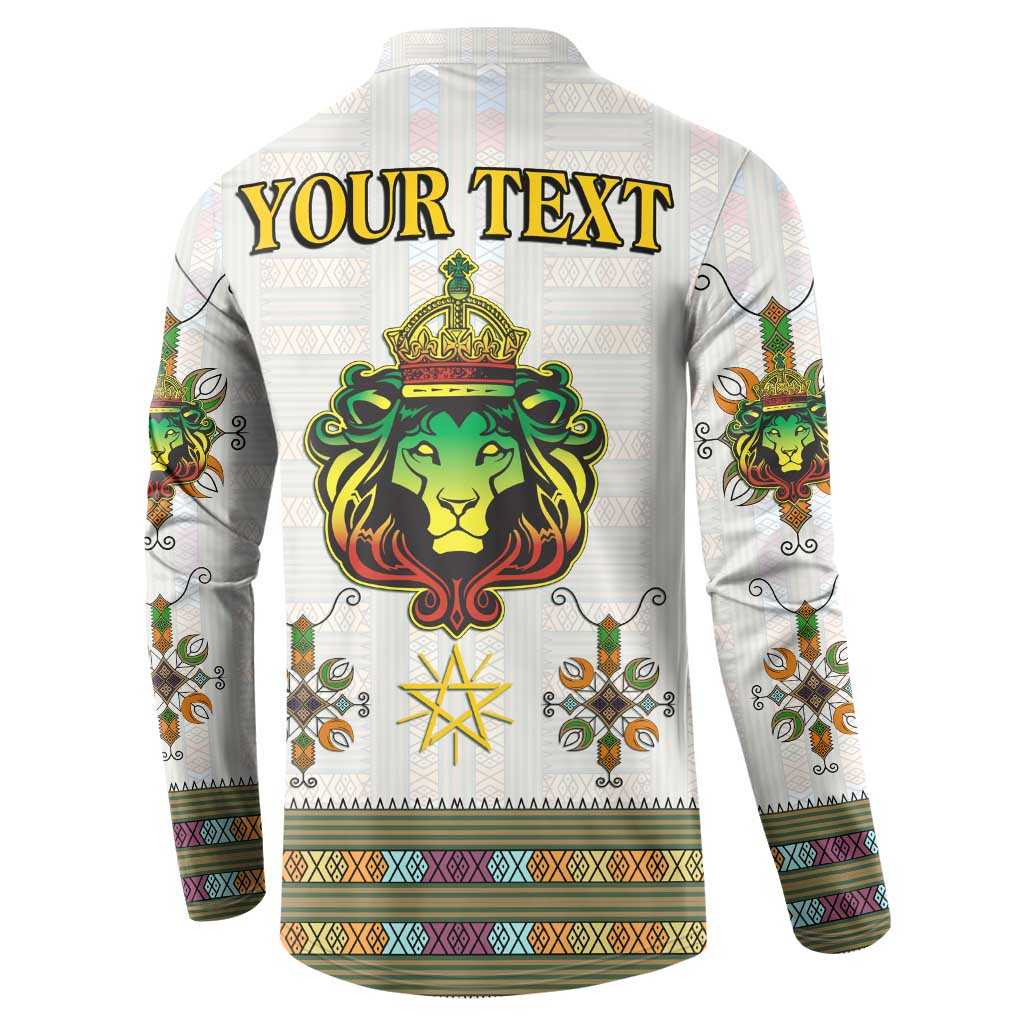 Personalized Ethiopia Lion Of Judah Button Sweatshirt Tibeb Style