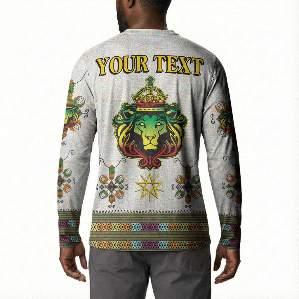 Personalized Ethiopia Lion Of Judah Button Sweatshirt Tibeb Style