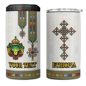 Personalized Ethiopia Lion Of Judah 4 in 1 Can Cooler Tumbler Tibeb Style