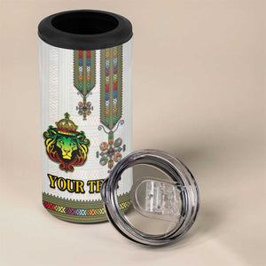 Personalized Ethiopia Lion Of Judah 4 in 1 Can Cooler Tumbler Tibeb Style