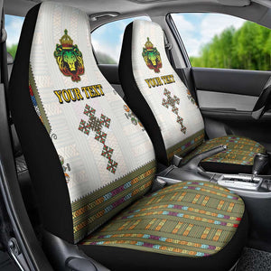 Personalized Ethiopia Lion Of Judah Car Seat Cover Tibeb Style