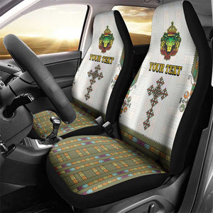 Personalized Ethiopia Lion Of Judah Car Seat Cover Tibeb Style