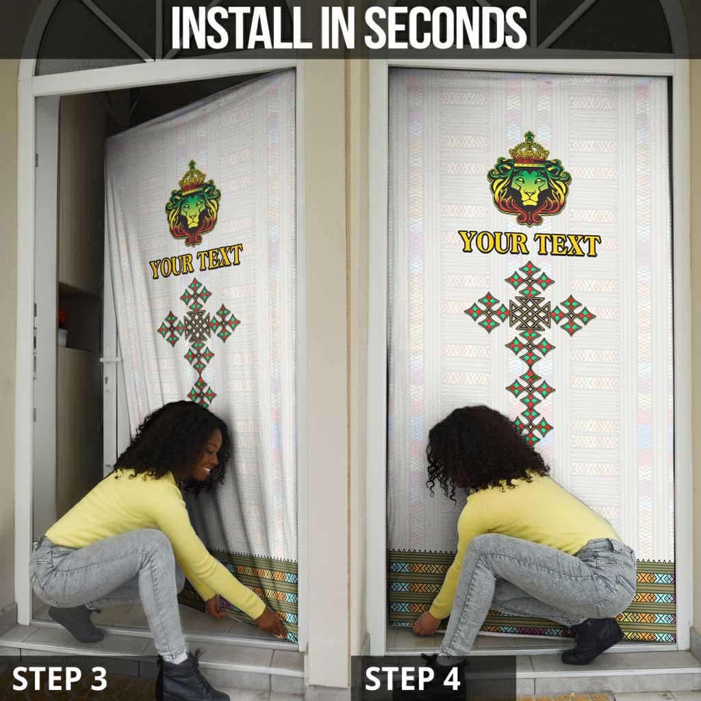 Personalized Ethiopia Lion Of Judah Door Cover Tibeb Style