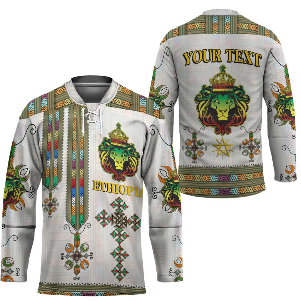 Personalized Ethiopia Lion Of Judah Hockey Jersey Tibeb Style