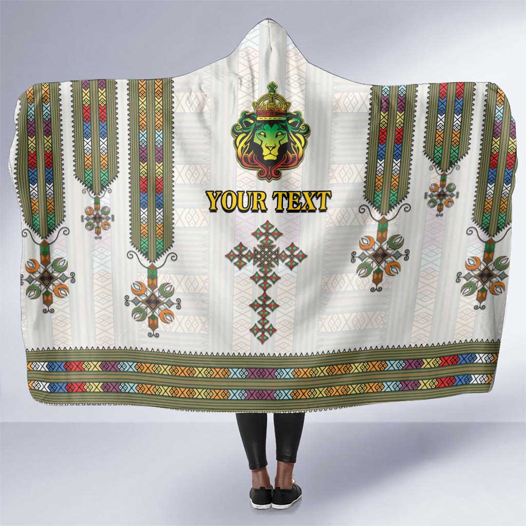 Personalized Ethiopia Lion Of Judah Hooded Blanket Tibeb Style