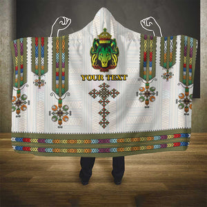 Personalized Ethiopia Lion Of Judah Hooded Blanket Tibeb Style