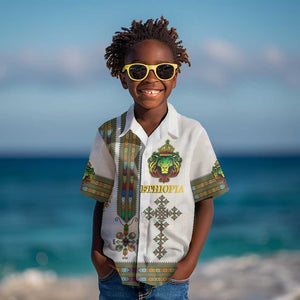 Personalized Ethiopia Lion Of Judah Kid Hawaiian Shirt Tibeb Style