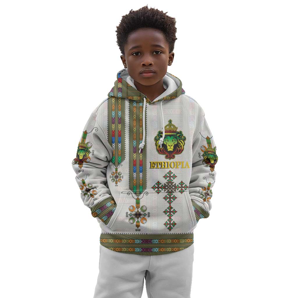 Personalized Ethiopia Lion Of Judah Kid Hoodie Tibeb Style