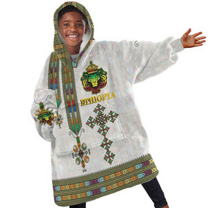 Personalized Ethiopia Lion Of Judah Kid Wearable Blanket Hoodie Tibeb Style