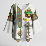 Personalized Ethiopia Lion Of Judah Kimono Sleeve Blouse Tibeb Style