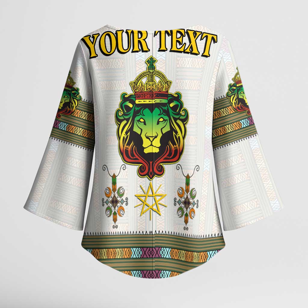 Personalized Ethiopia Lion Of Judah Kimono Sleeve Blouse Tibeb Style