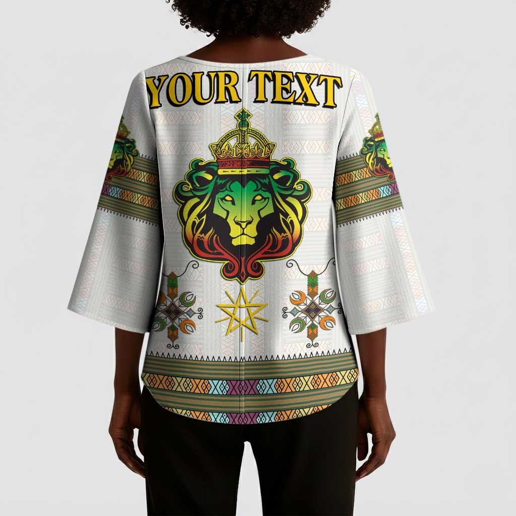 Personalized Ethiopia Lion Of Judah Kimono Sleeve Blouse Tibeb Style
