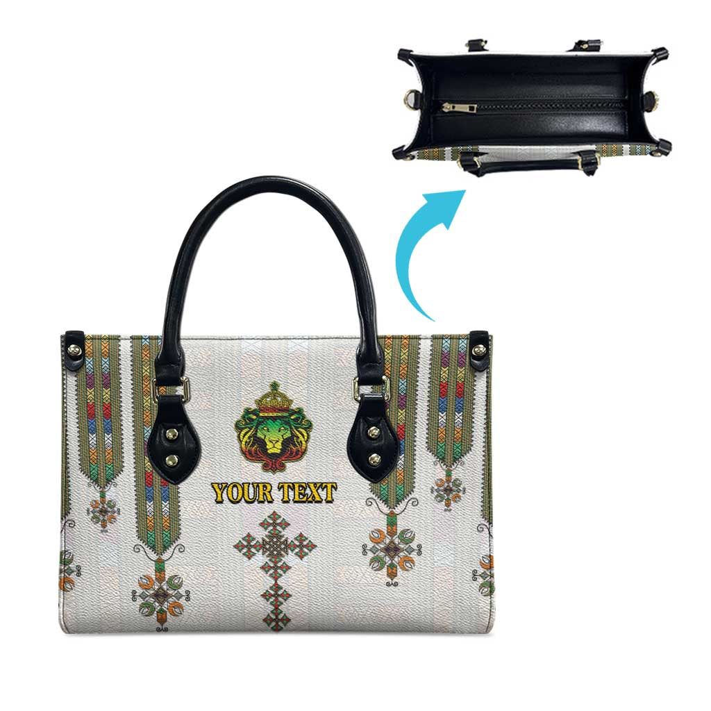 Personalized Ethiopia Lion Of Judah Leather Bag Tibeb Style