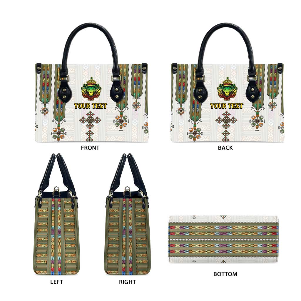 Personalized Ethiopia Lion Of Judah Leather Bag Tibeb Style