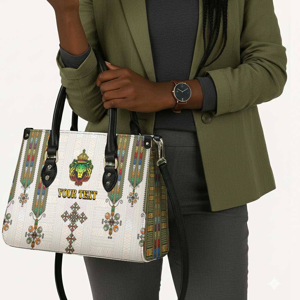Personalized Ethiopia Lion Of Judah Leather Bag Tibeb Style