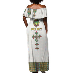 Personalized Ethiopia Lion Of Judah Off Shoulder Maxi Dress Tibeb Style