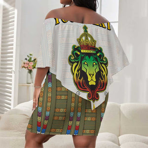 Personalized Ethiopia Lion Of Judah Off Shoulder Short Dress Tibeb Style