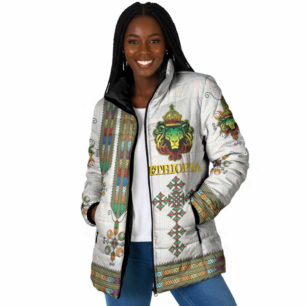 Personalized Ethiopia Lion Of Judah Padded Jacket Tibeb Style