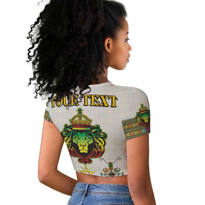 Personalized Ethiopia Lion Of Judah Raglan Cropped T shirt Tibeb Style