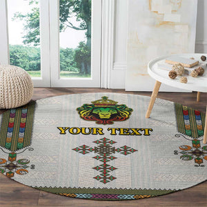 Personalized Ethiopia Lion Of Judah Round Carpet Tibeb Style