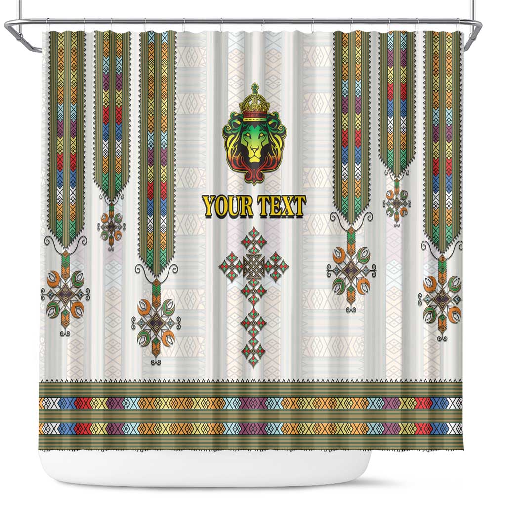 Personalized Ethiopia Lion Of Judah Shower Curtain Tibeb Style