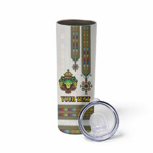 Personalized Ethiopia Lion Of Judah Skinny Tumbler Tibeb Style