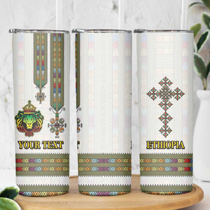 Personalized Ethiopia Lion Of Judah Skinny Tumbler Tibeb Style