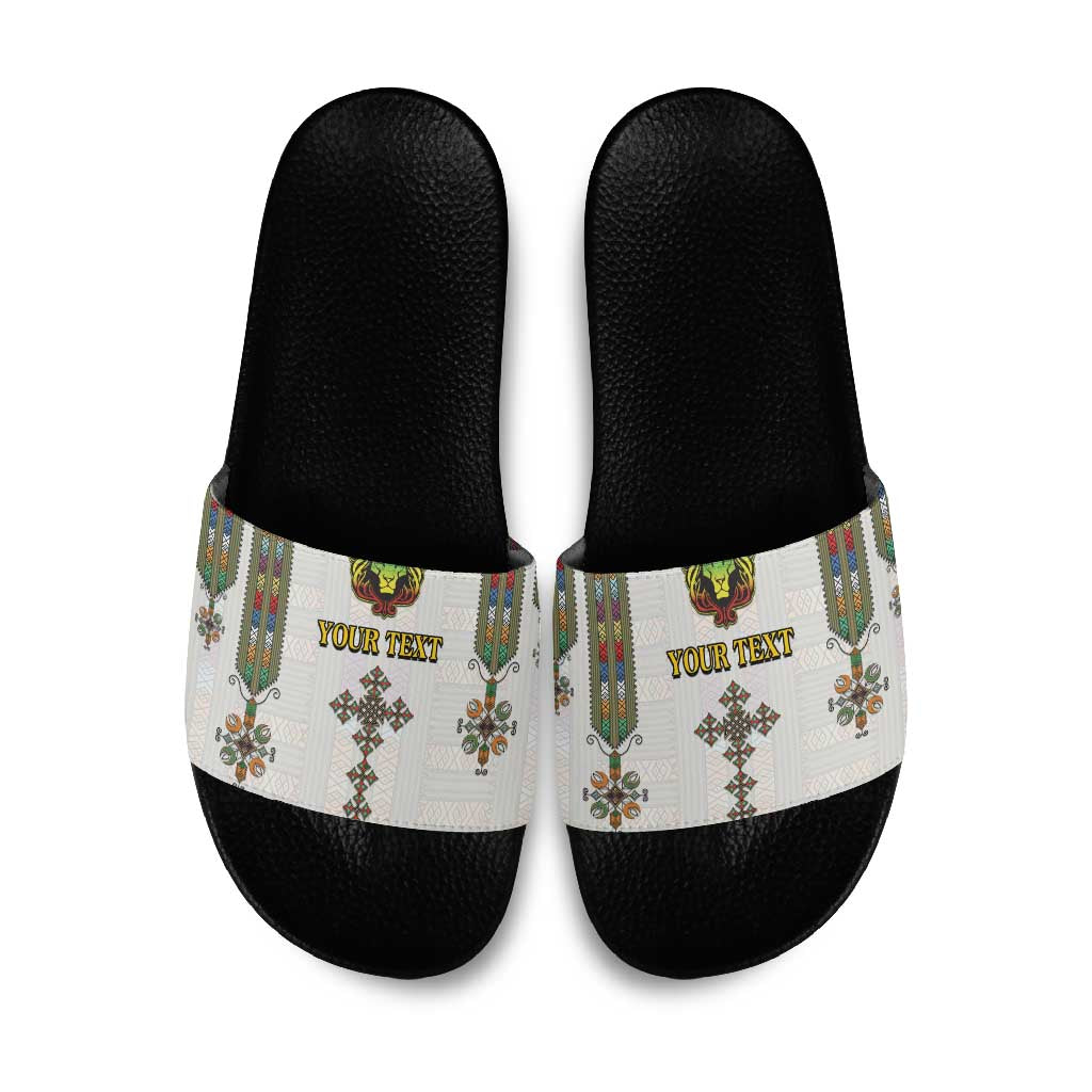 Personalized Ethiopia Lion Of Judah Slide Sandals Tibeb Style